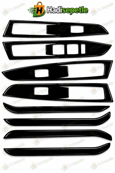 Hyundai İ20 2009 - 2014 Kapı Cam Açma Yerleri Piano Black Parlak Siyah Maun Kaplama