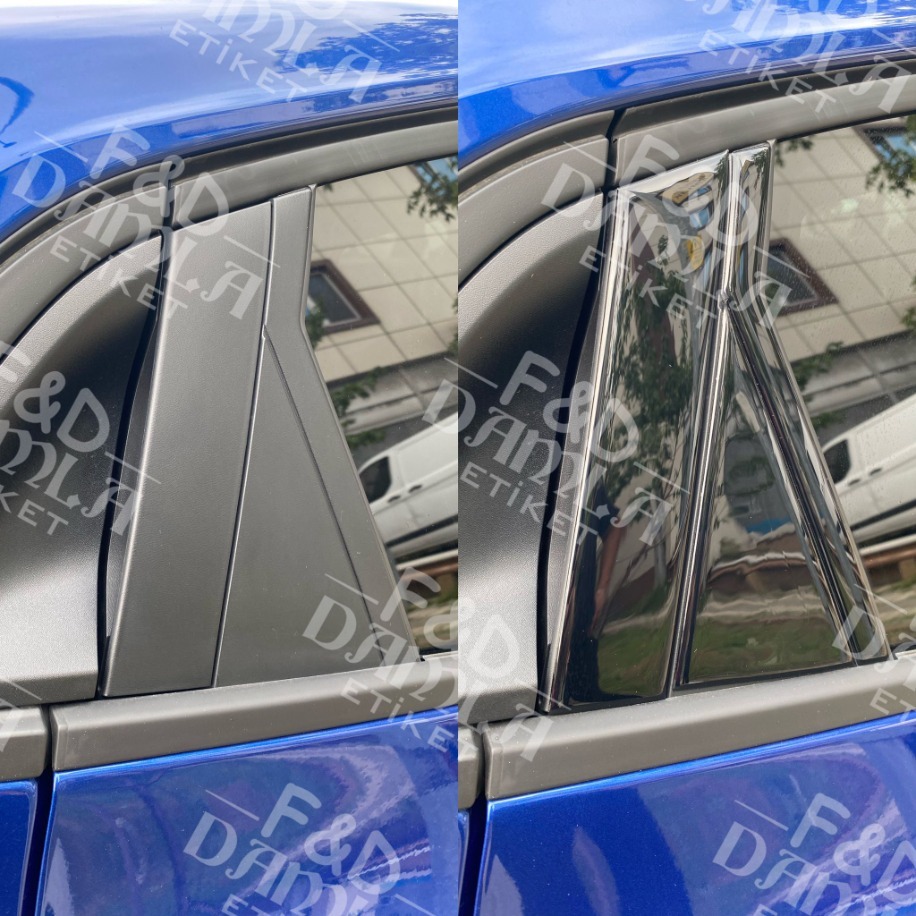 Renault Clio 5 Kapı Direği PianoBlack Kaplama Parlak Siyah Özel Set