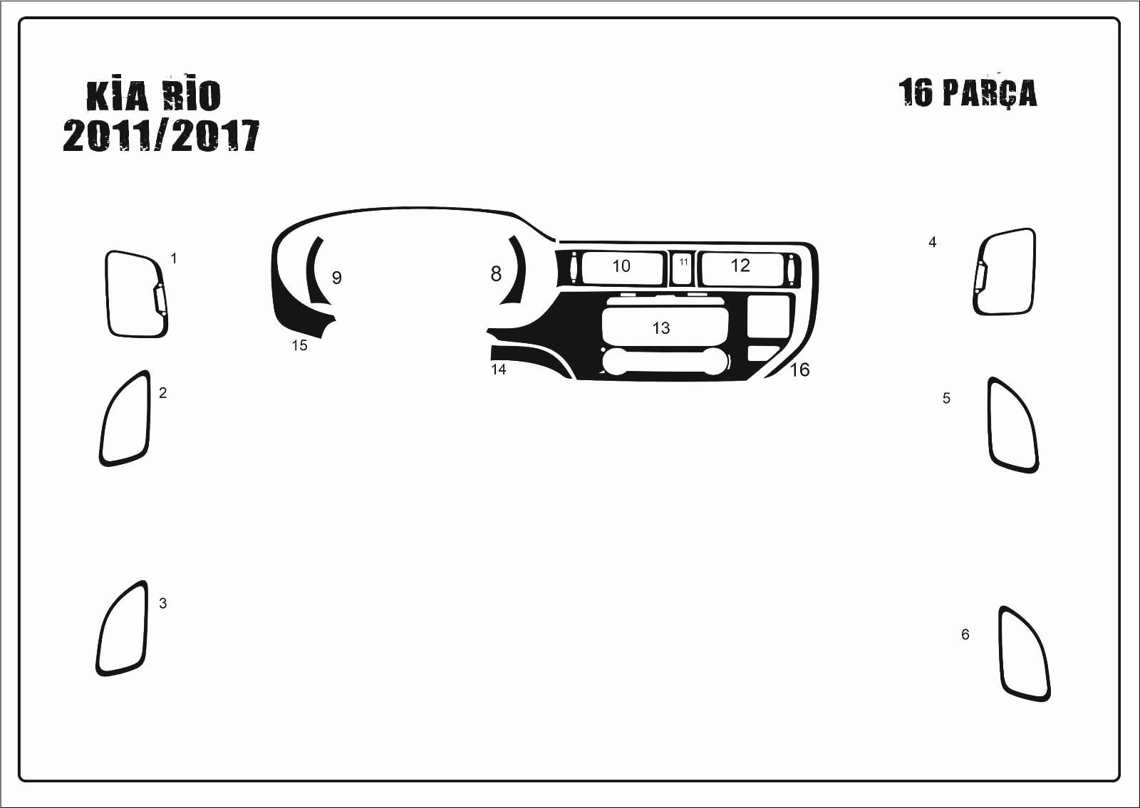 Kia Rio Konsol Kaplama 2011-2017