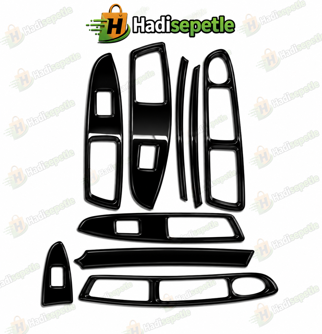 Hyundai İ20 2015 - 2019 Kapı Cam Açma Yerleri Piano Black Parlak Siyah Maun Kaplama