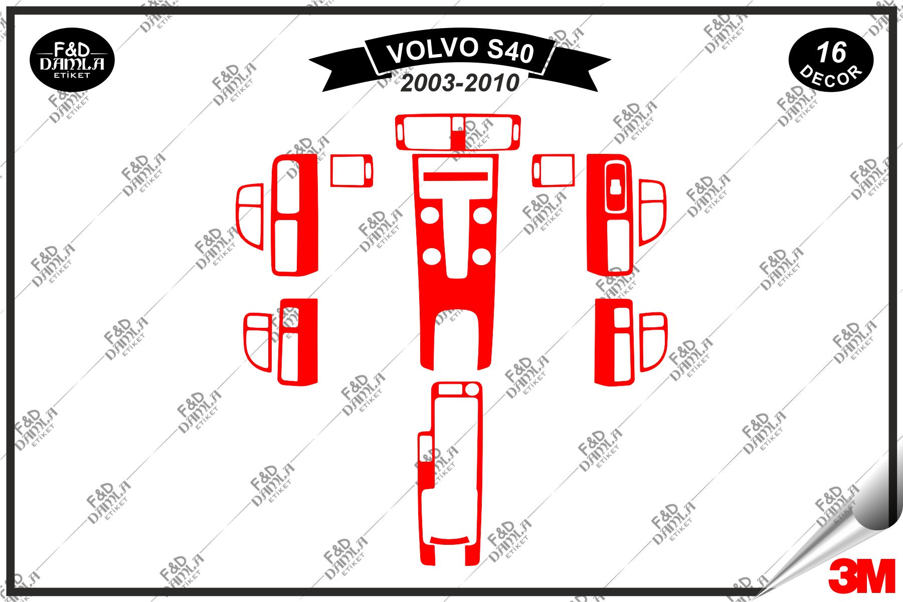 Volvo S40 2008 full set maun kaplama