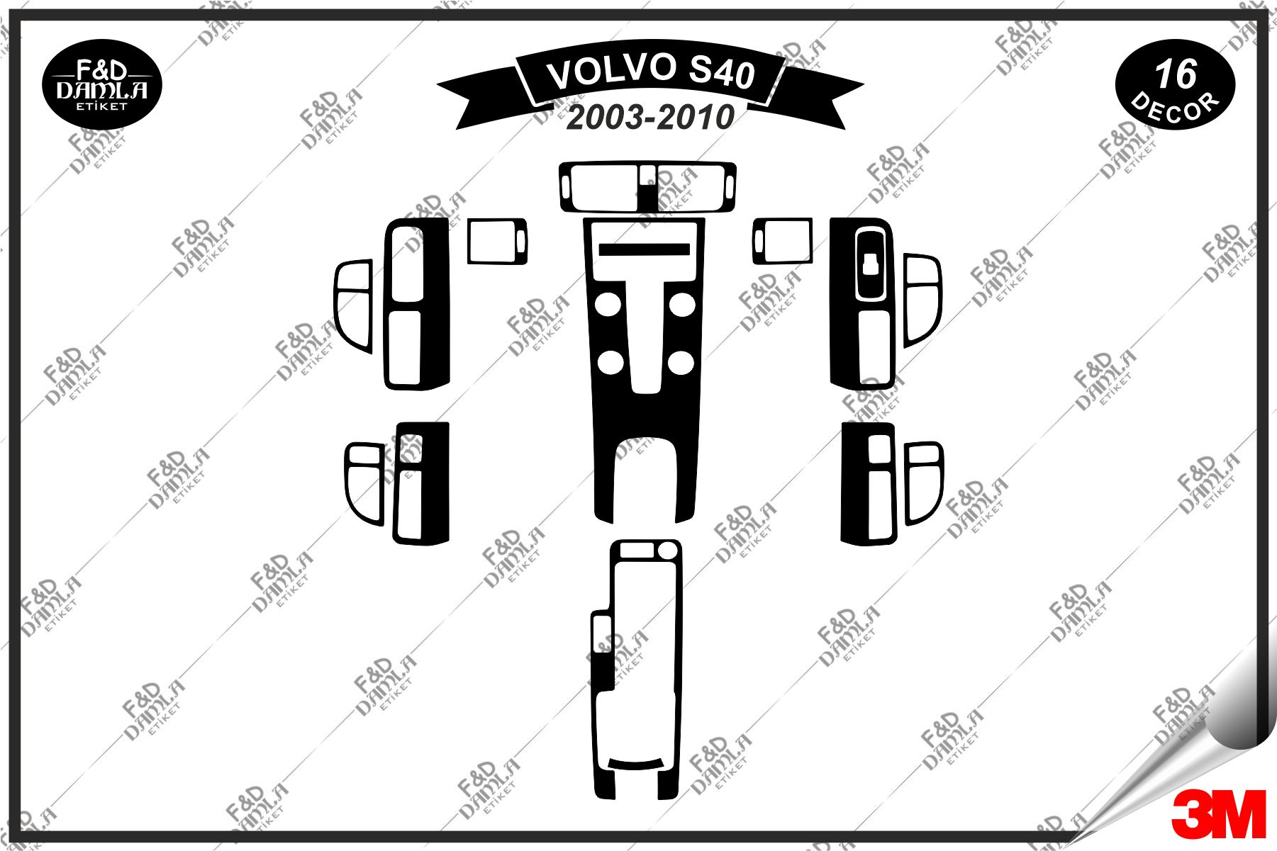 Volvo S40 2008 full set maun kaplama
